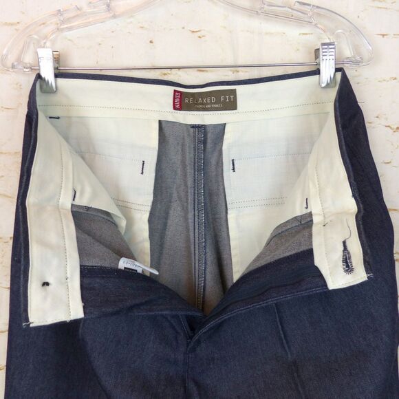 Edwin Jeans Men 33 (30X31) Blue Wide Leg Relaxed Pleated Chino Trouser Y2K Japan - Picture 6 of 13